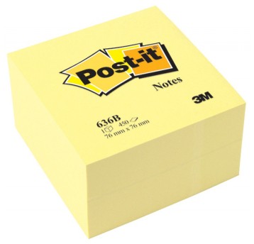 KARTKI SAMOP.76*76 POST-IT 636B KOSTKA 450K ŻÓŁTA