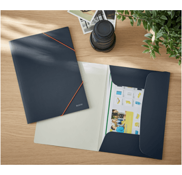 TECZKA Z GUMKĄ LEITZ COSY KARTONOWA SZARA 3002-89